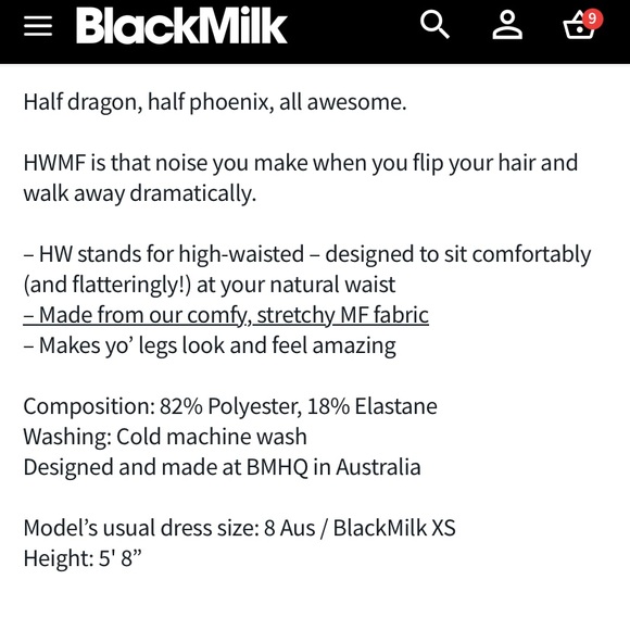 Blackmilk “DRAGON RISING DENIM HWMF LEGGINGS - LIMITED” Size Medium M NWT - Picture 9 of 16